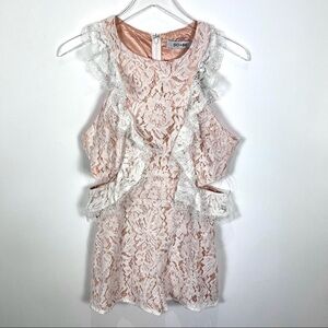 DO+BE romper lace side cut outs Ruffle